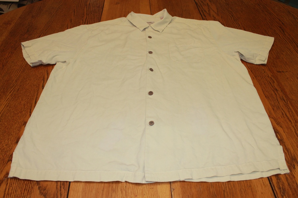 Tommy Bahama Shirt Mens 2XL Silk Short Sleeve Button Up Original Fit Pocket
